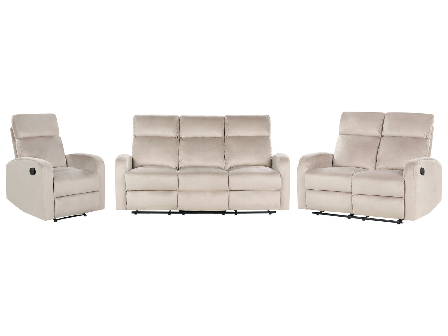 Sofa Set Samtstoff taupe 6-Sitzer manuell verstellbar VERDAL