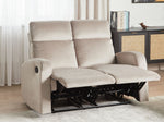 2-Sitzer Sofa Samtstoff taupe manuell verstellbar VERDAL