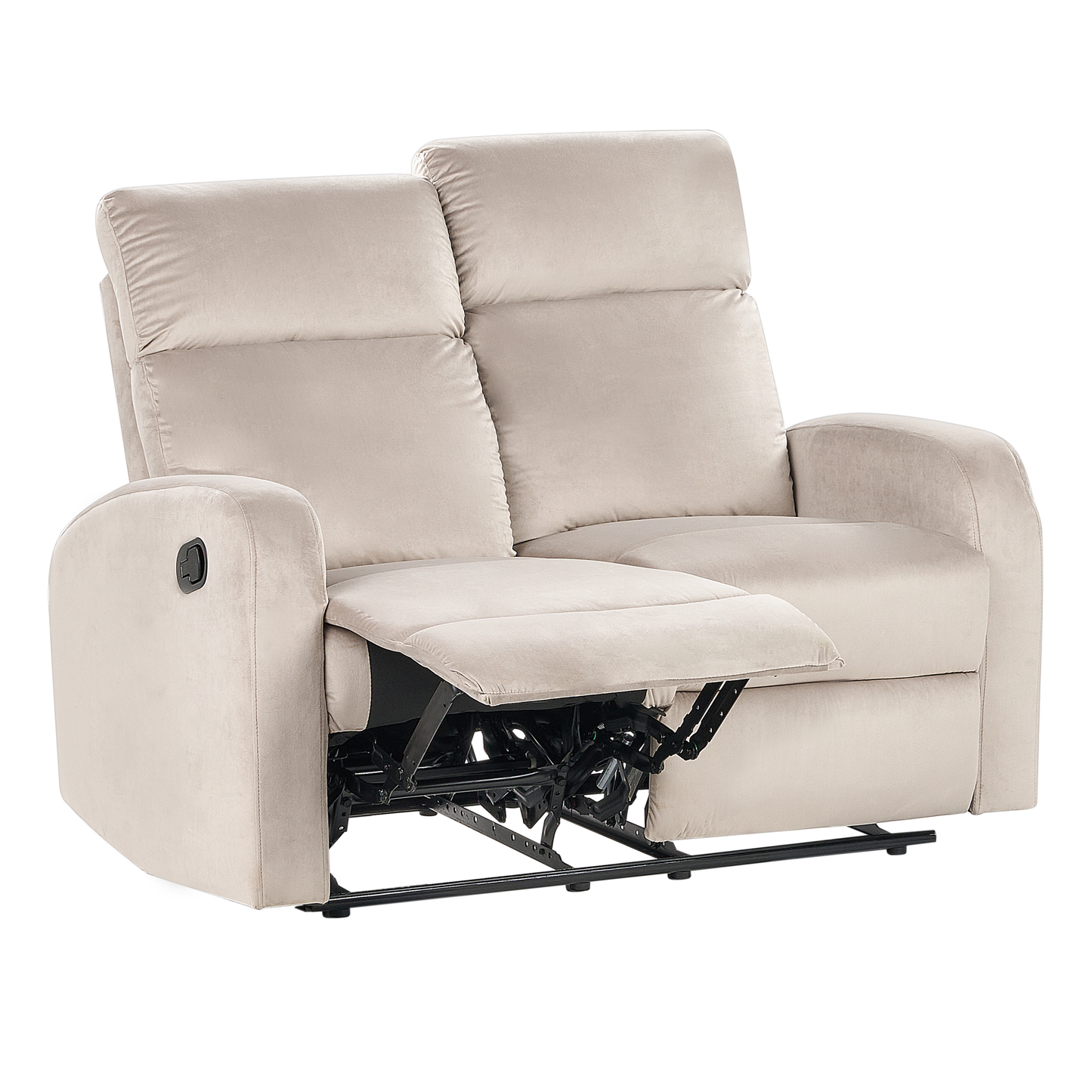 2-Sitzer Sofa Samtstoff taupe manuell verstellbar VERDAL