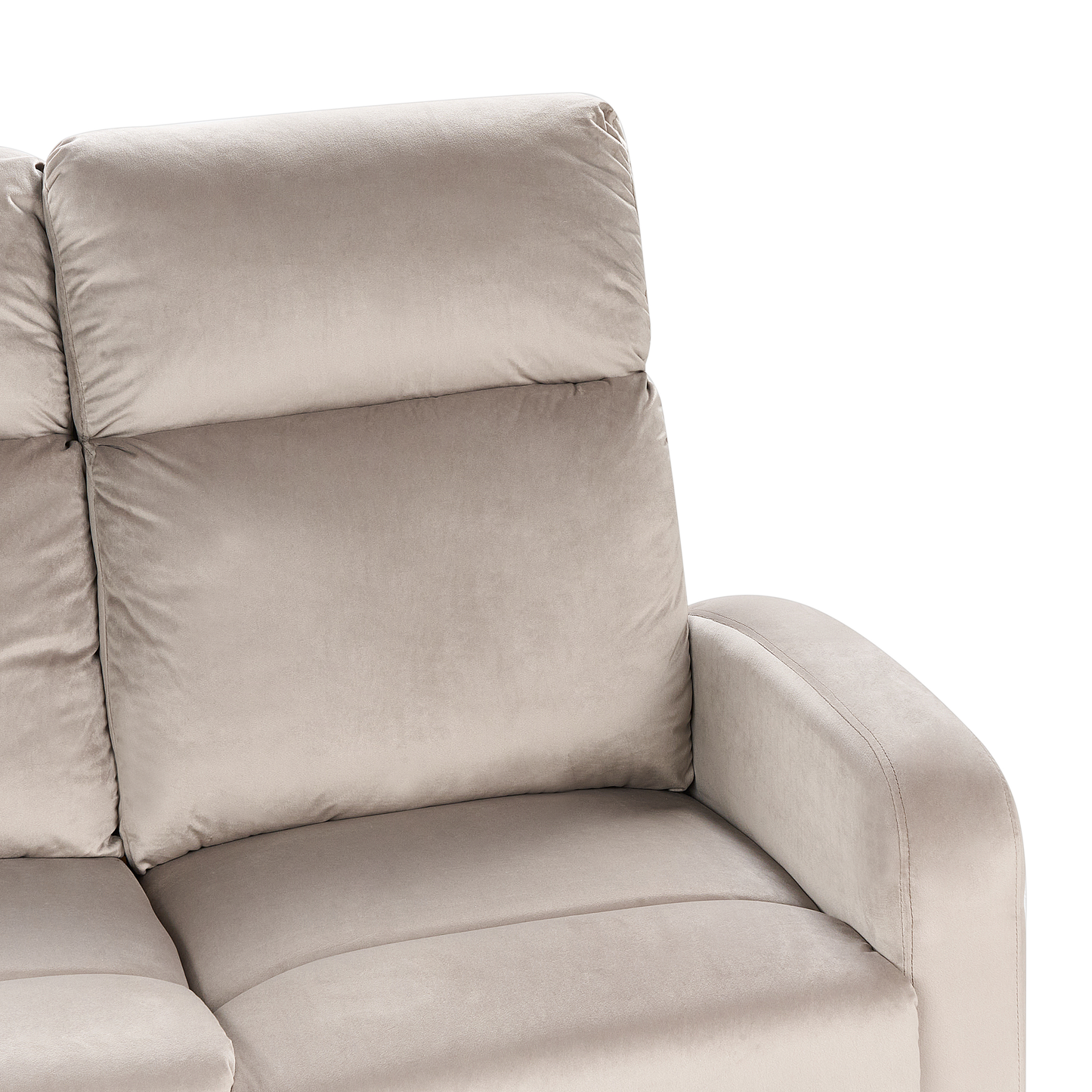 2-Sitzer Sofa Samtstoff taupe manuell verstellbar VERDAL