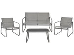 Lounge Set mit Tisch 4-Sitzer BARREA Metall Grau