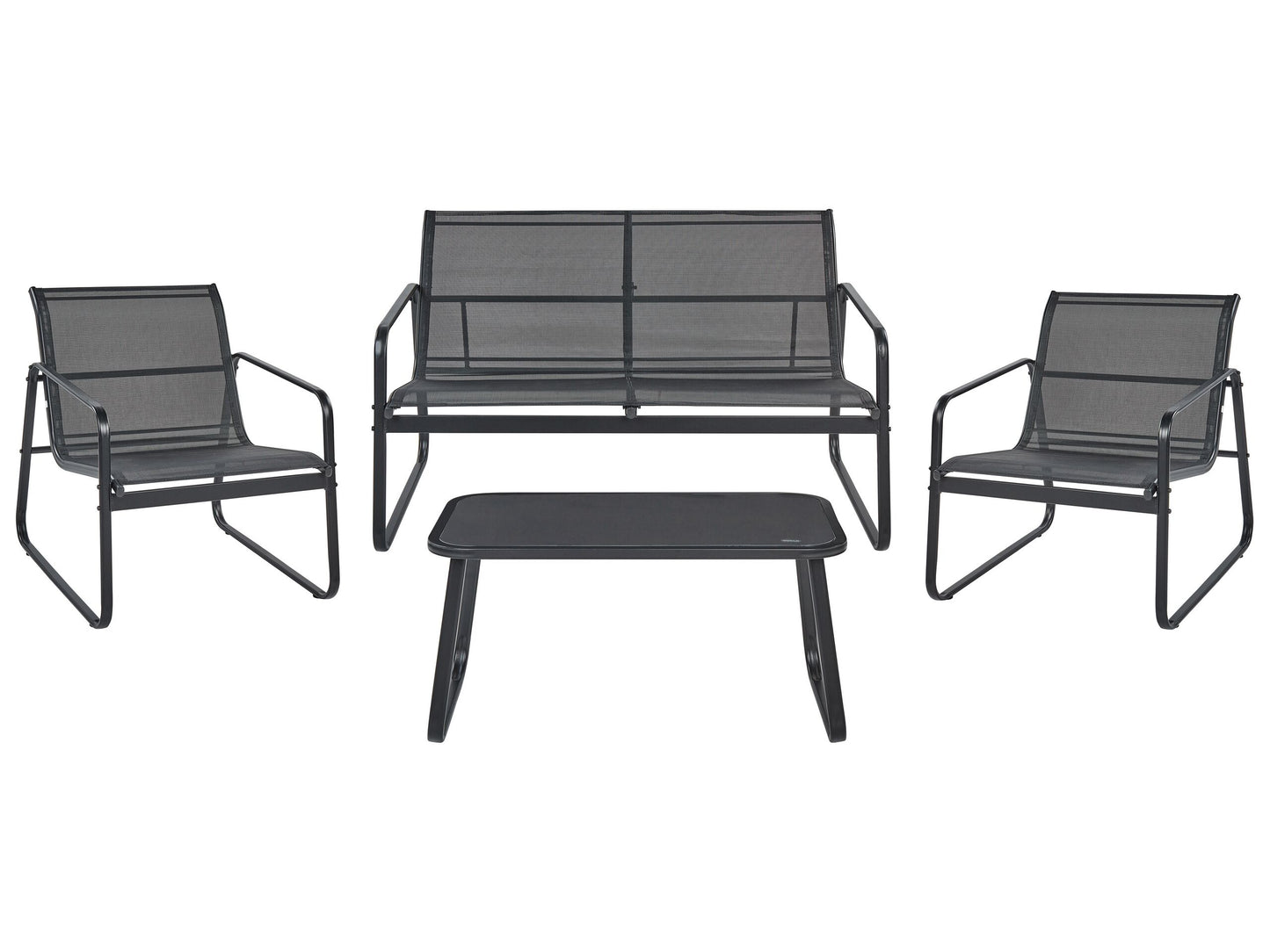 Lounge Set mit Tisch 4-Sitzer BARREA Metall Schwarz