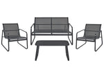 Lounge Set mit Tisch 4-Sitzer BARREA Metall Schwarz