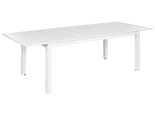 Ausziehbarer Gartentisch SKALOMA 180/240 cm 90 cm Metall Weiss