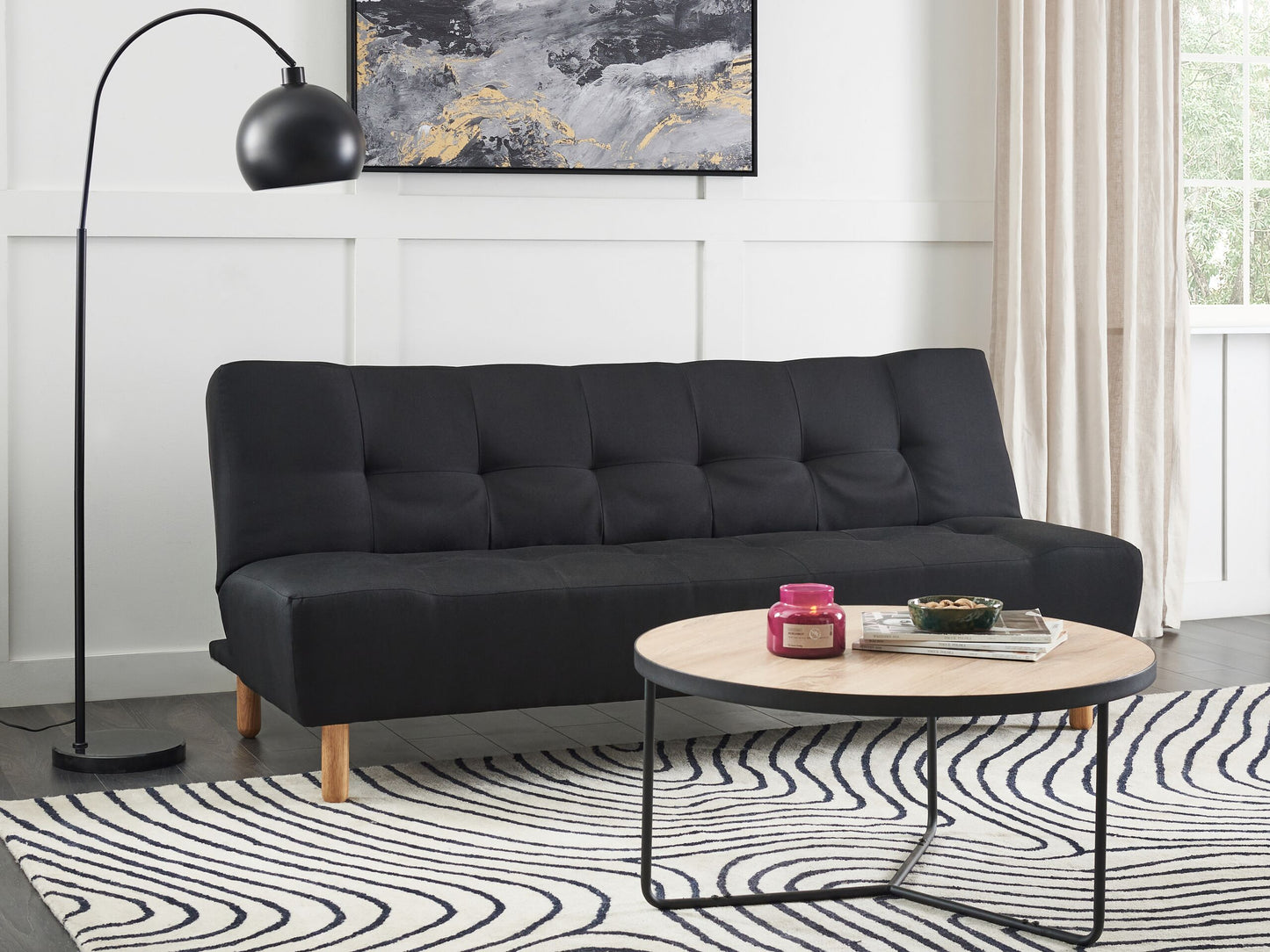 3-Sitzer Schlafsofa schwarz ALSTEN