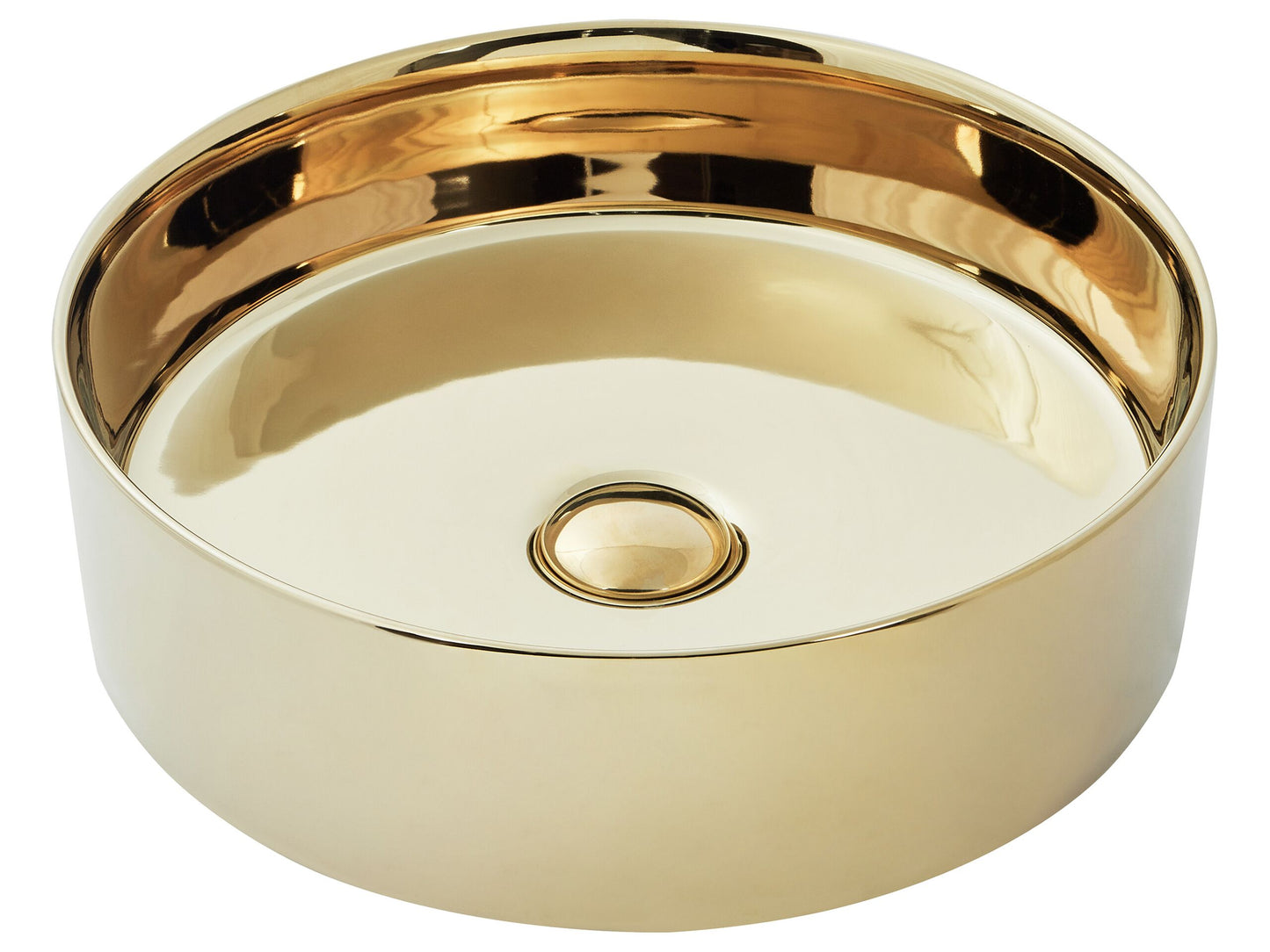 Aufsatzwaschbecken Keramik gold rund ⌀ 40 cm TEBAR