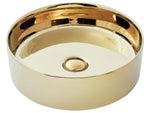 Aufsatzwaschbecken Keramik gold rund ⌀ 40 cm TEBAR