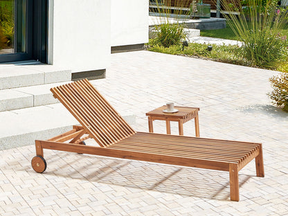 Gartenliege Akazienholz hellbraun rollbar BELLANO