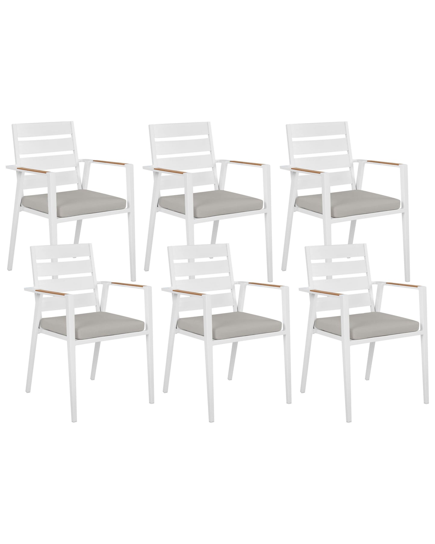Set mit 6 Stühlen und Sitzkissen TAVIANO Metall Grau