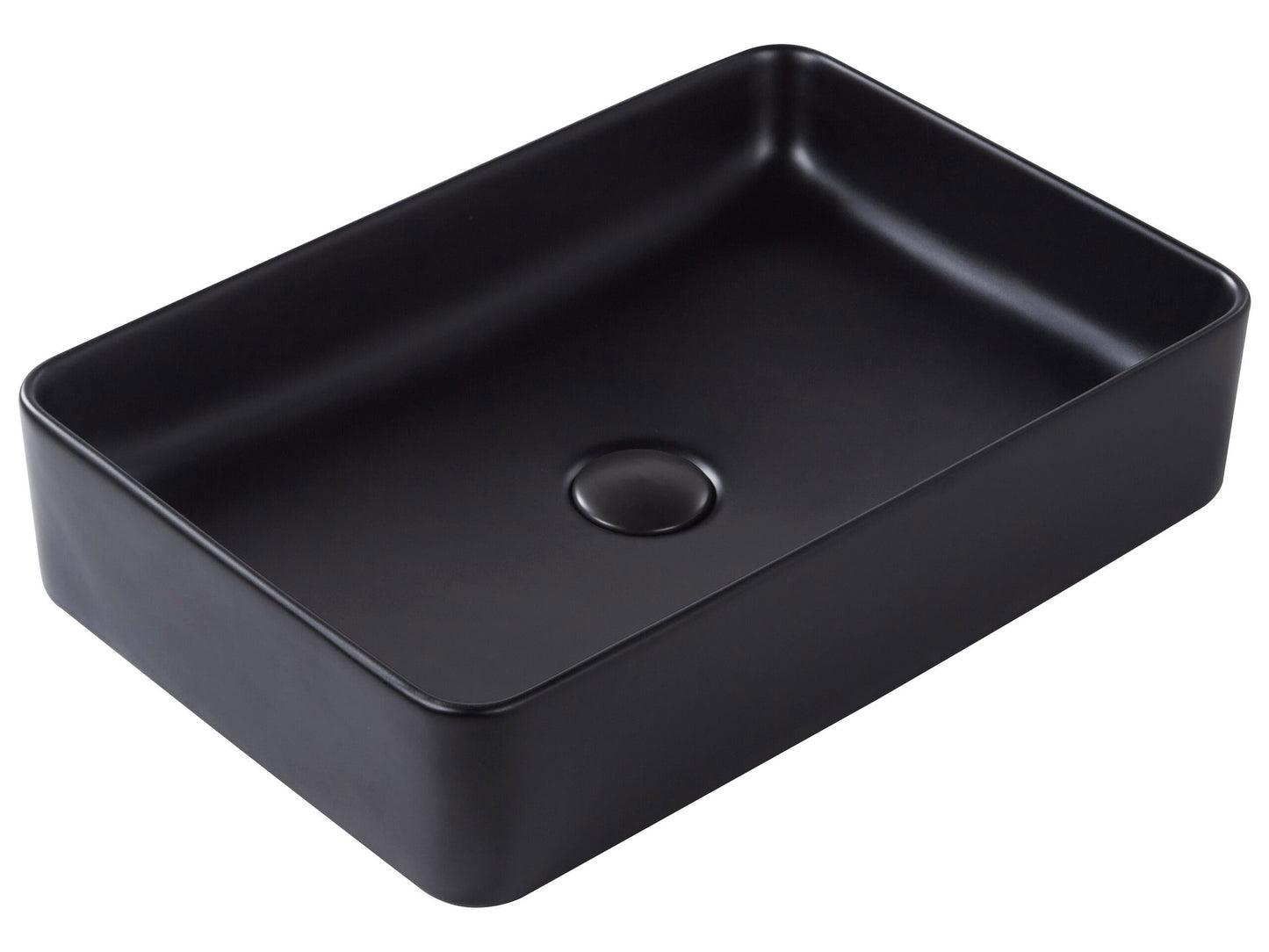 Aufsatzwaschbecken Keramik schwarz rechteckig 51 x 34 cm CHIVANA