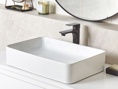 Aufsatzwaschbecken Keramik weiss rechteckig 51 x 34 cm CHIVANA