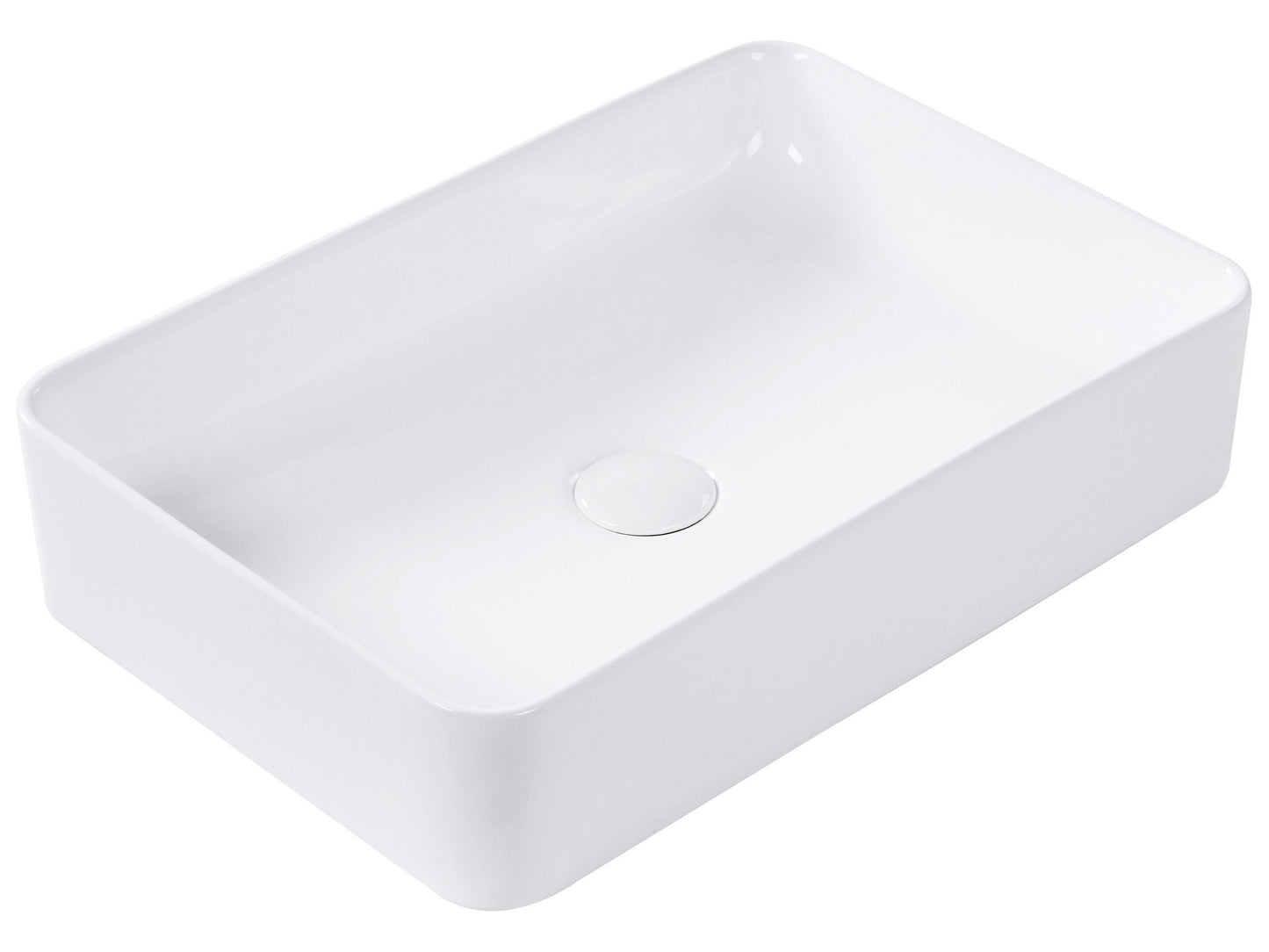 Aufsatzwaschbecken Keramik weiss rechteckig 51 x 34 cm CHIVANA