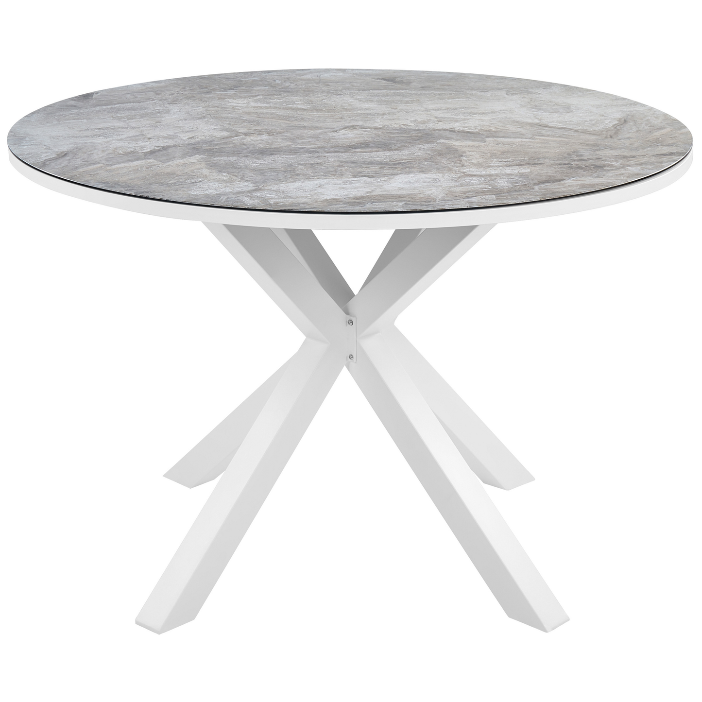 Gartentisch MALETTO 120 cm 120 cm Glas Dunkelgrau