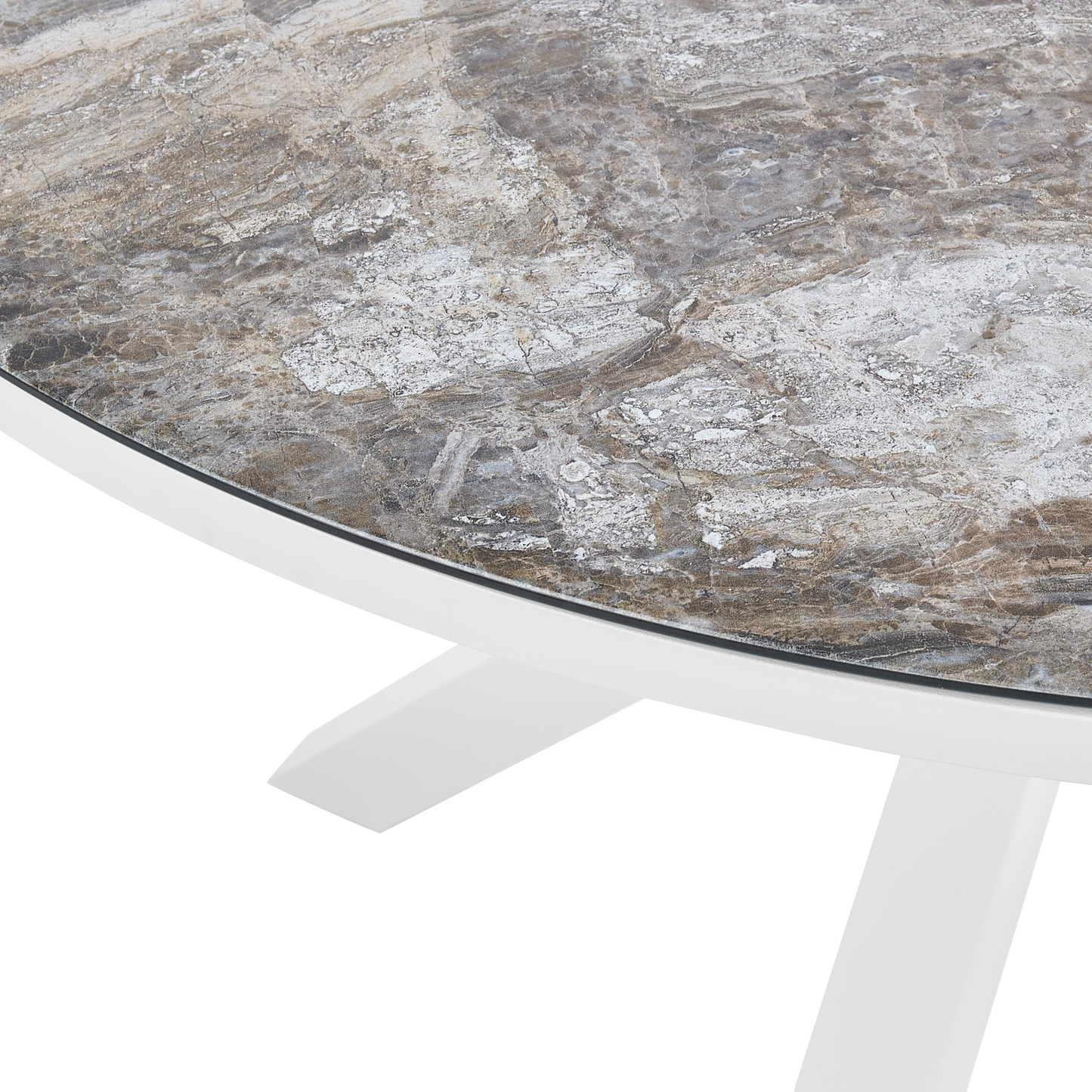 Gartentisch MALETTO 120 cm 120 cm Glas Dunkelgrau