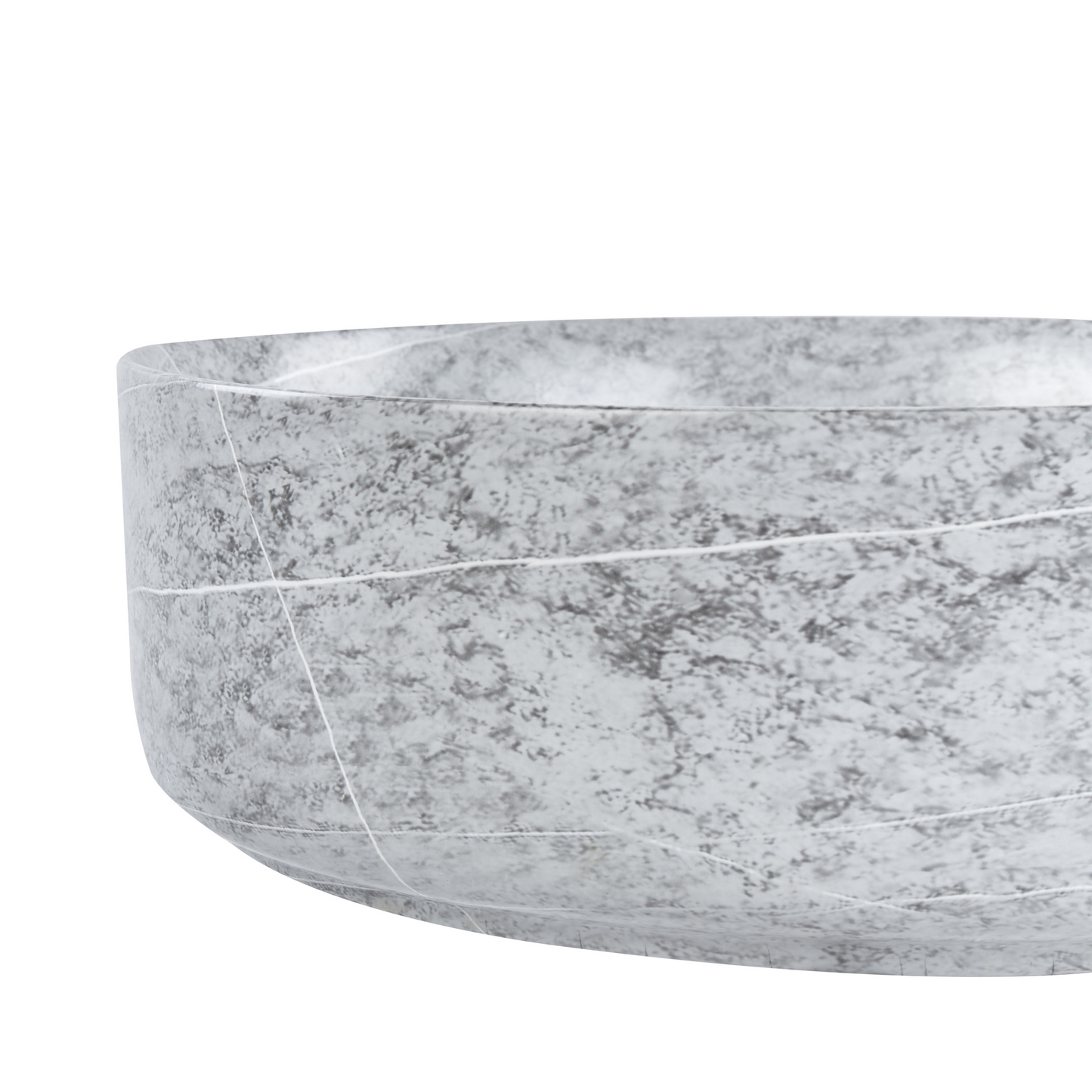 Aufsatzwaschbecken Keramik Granit Optik grau rund ⌀ 36 cm GUDAR