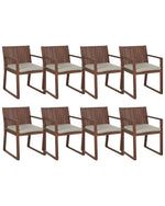 Set mit 8 Stühlen und Sitzkissen Holz Taupe SASSARI