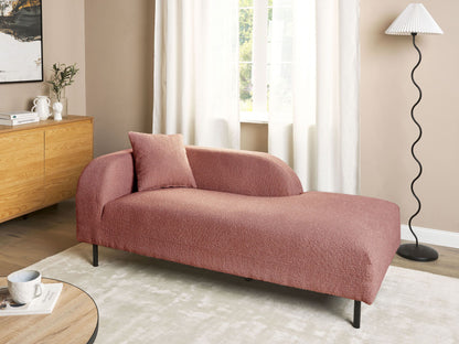 Chaiselongue Bouclé rosa linksseitig LE CRAU