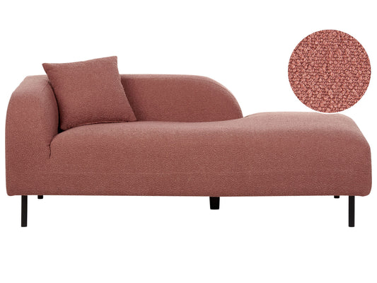 Chaiselongue Bouclé rosa linksseitig LE CRAU
