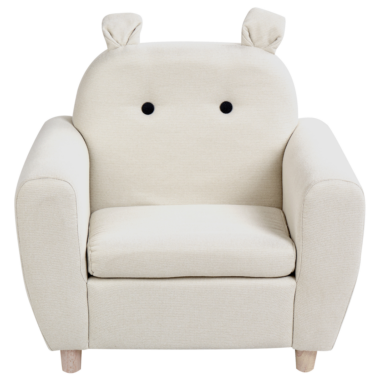 Kindersessel Leinenoptik hellbeige Tierform Nilpferd MARIBO