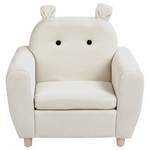 Kindersessel Leinenoptik hellbeige Tierform Nilpferd MARIBO