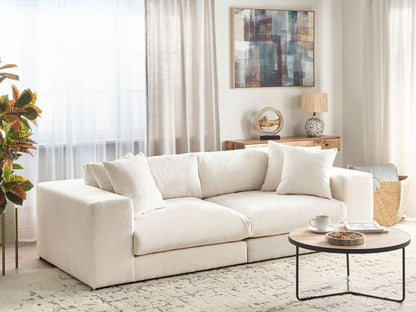 3-Sitzer Sofa cremeweiss mit Kissen GLORVIKA II