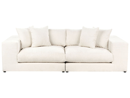 3-Sitzer Sofa cremeweiss mit Kissen GLORVIKA II