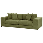 3-Sitzer Sofa dunkelgrün mit Kissen GLORVIKA II