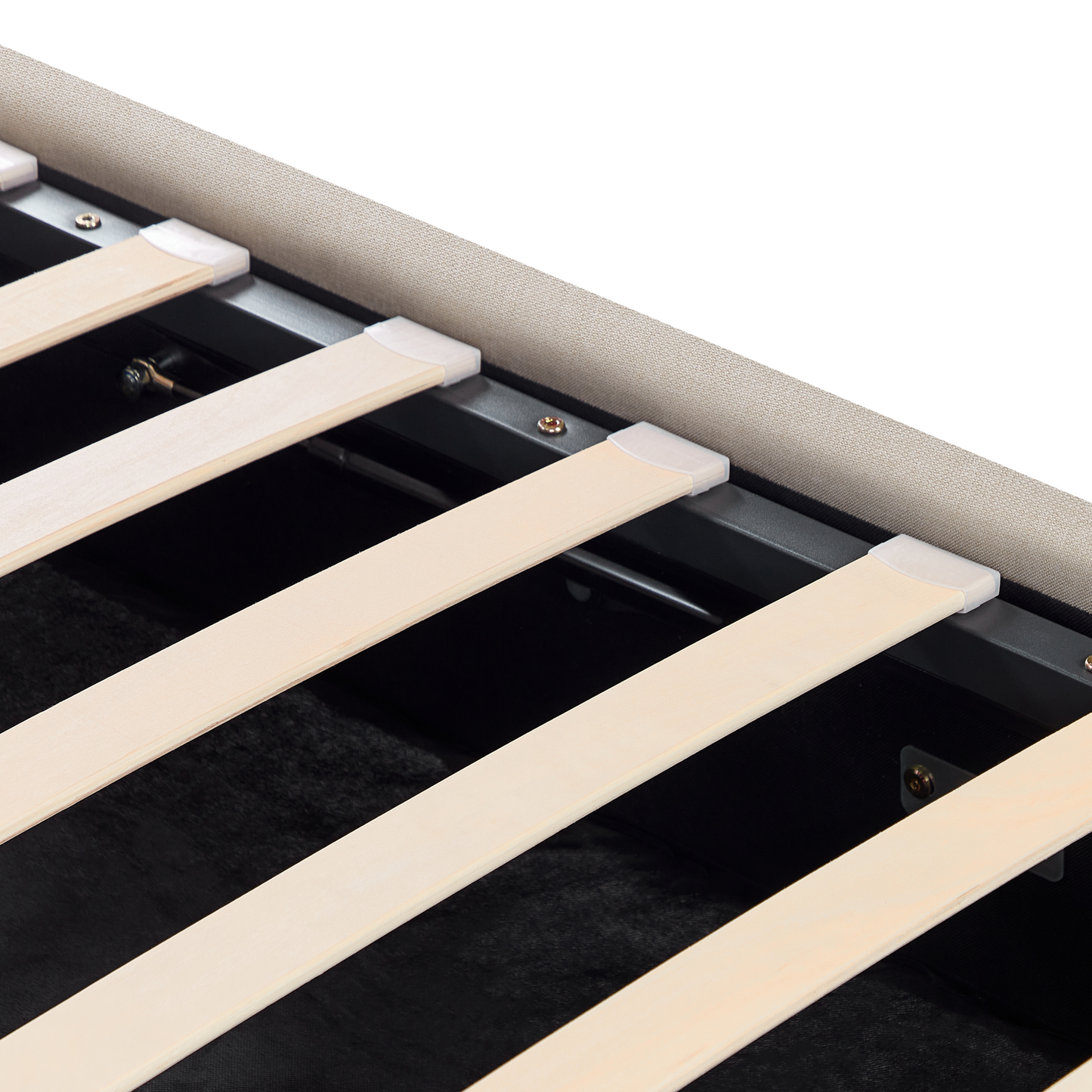 Bett mit Stauraum Kunstleinen RENNES 180 x 200 cm Beige