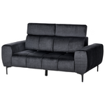 2-Sitzer Sofa Samtstoff schwarz VEGAMO