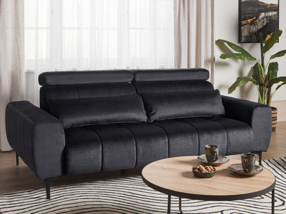 3-Sitzer Sofa Samtstoff schwarz VEGAMO