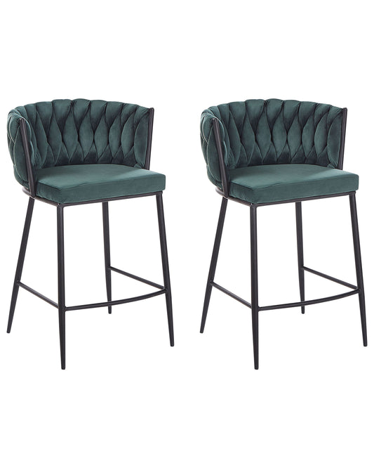 Barhocker 2er Set Dunkelgrün MILAN