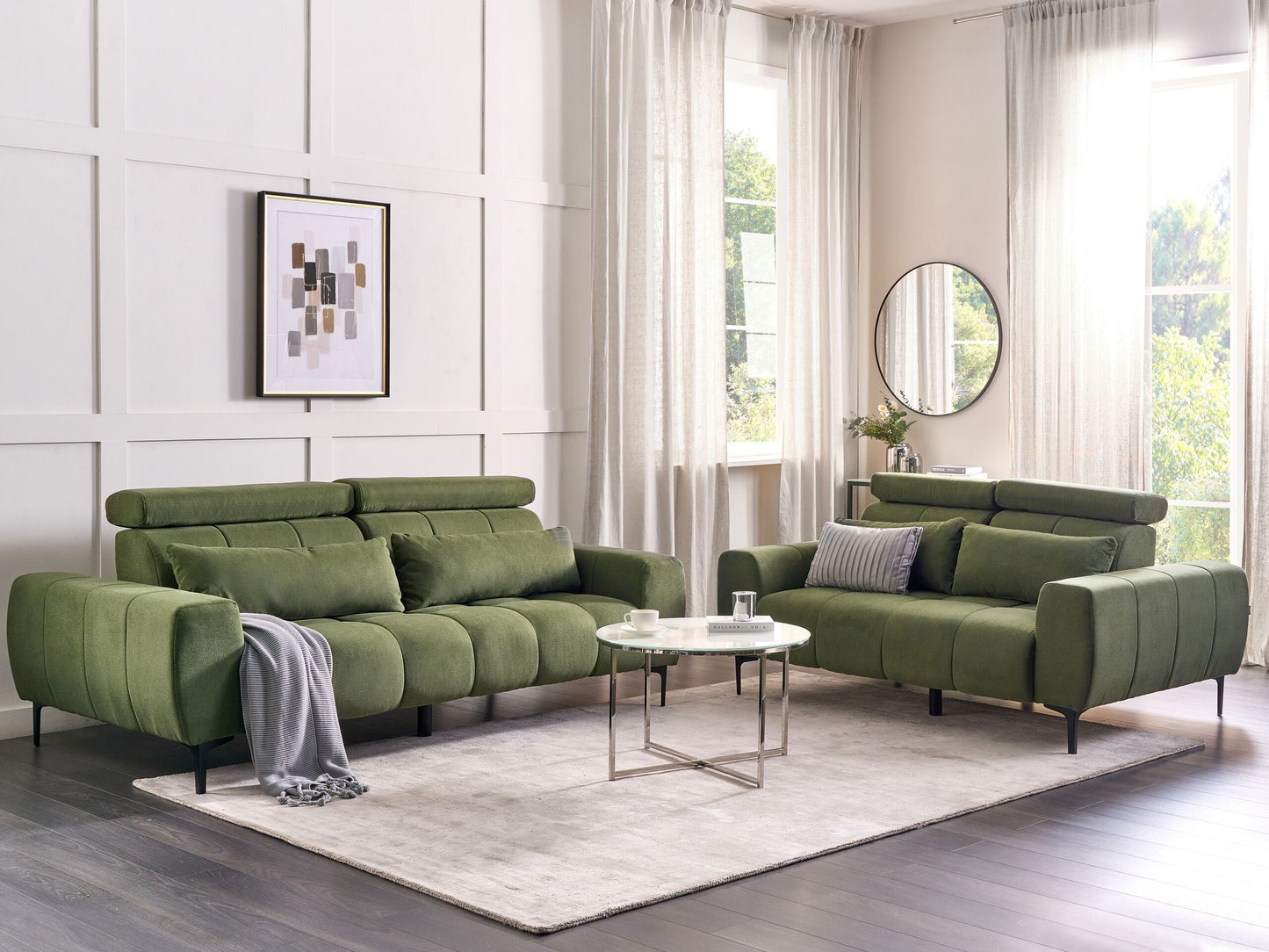 5-Sitzer Sofa Set grün VEGAMO