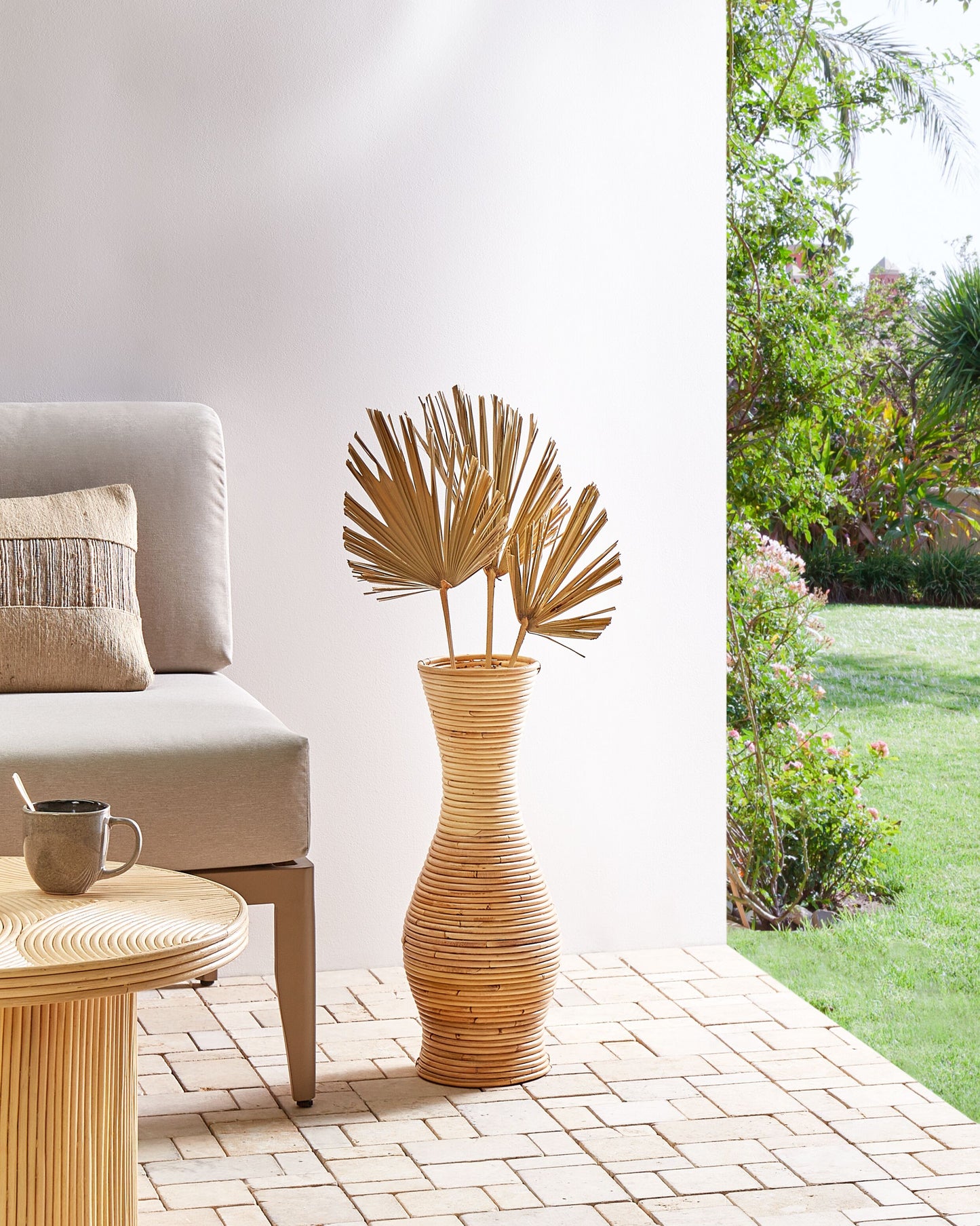 Dekovase TRINISA Rattan 50 cm Naturfarben
