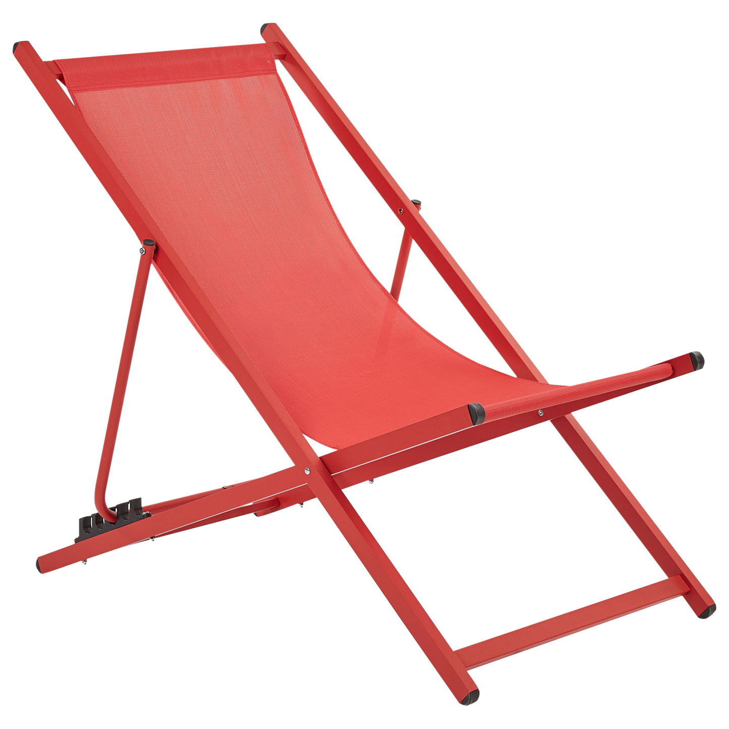 Liegestuhl Aluminium rot Textilbespannung LOCRI II