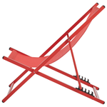 Liegestuhl Aluminium rot Textilbespannung LOCRI II