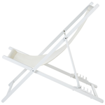 Liegestuhl Aluminium weiss Textilbespannung hellbeige LOCRI II