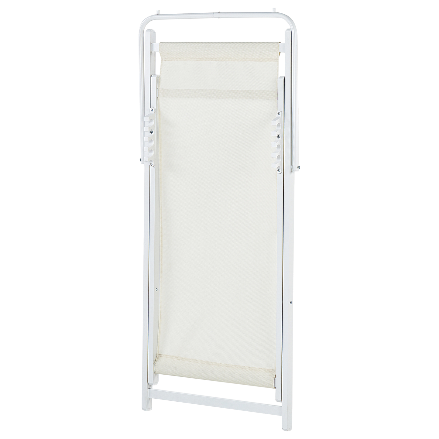 Liegestuhl Aluminium weiss Textilbespannung hellbeige LOCRI II