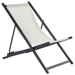 Liegestuhl Aluminium schwarz Textilbespannung creme LOCRI II