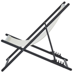 Liegestuhl Aluminium schwarz Textilbespannung creme LOCRI II