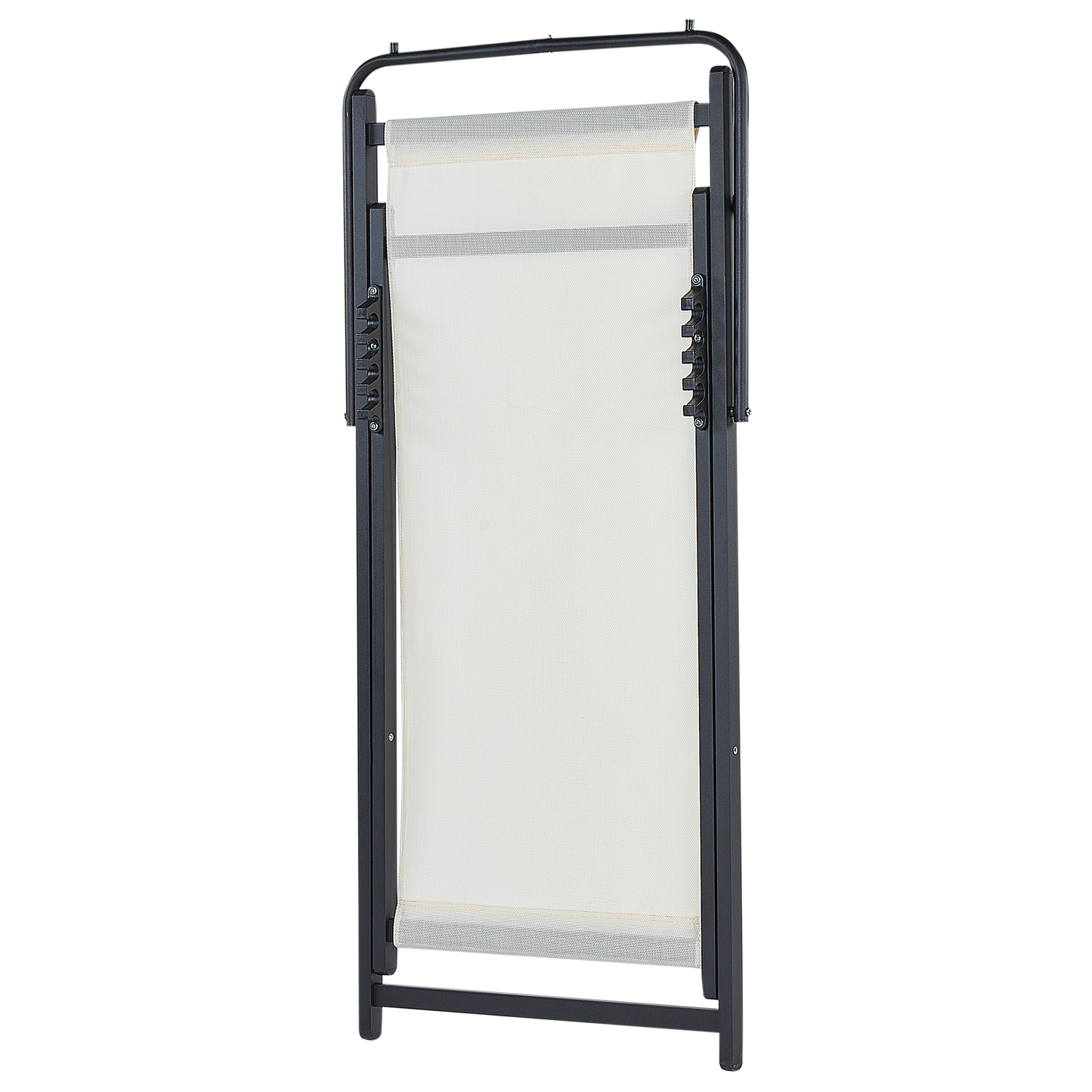 Liegestuhl Aluminium schwarz Textilbespannung creme LOCRI II