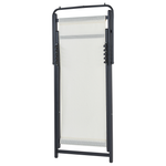 Liegestuhl Aluminium schwarz Textilbespannung creme LOCRI II