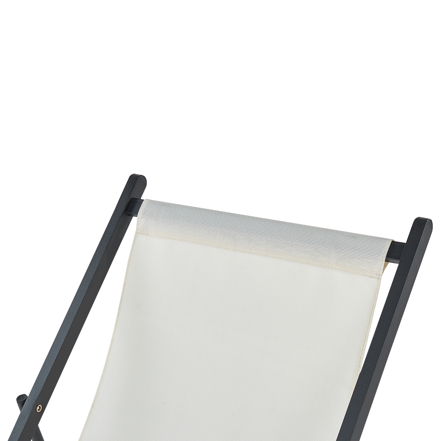 Liegestuhl Aluminium schwarz Textilbespannung creme LOCRI II