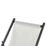 Liegestuhl Aluminium schwarz Textilbespannung creme LOCRI II