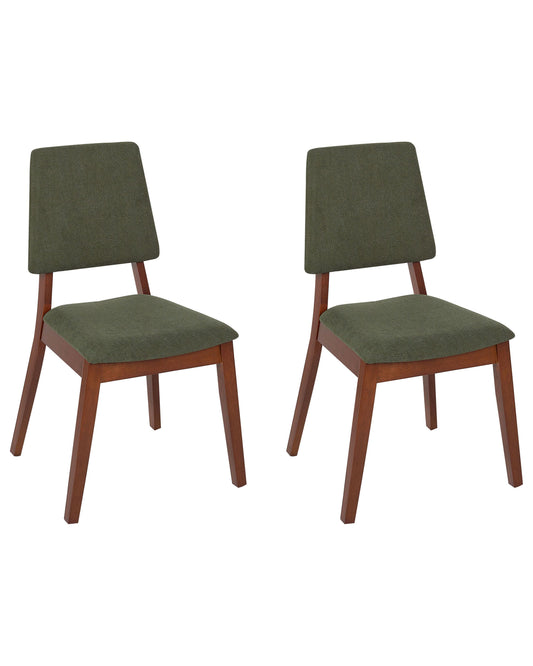 Esszimmerstuhl 2er Set MERRILL Holz Dunkelgrün