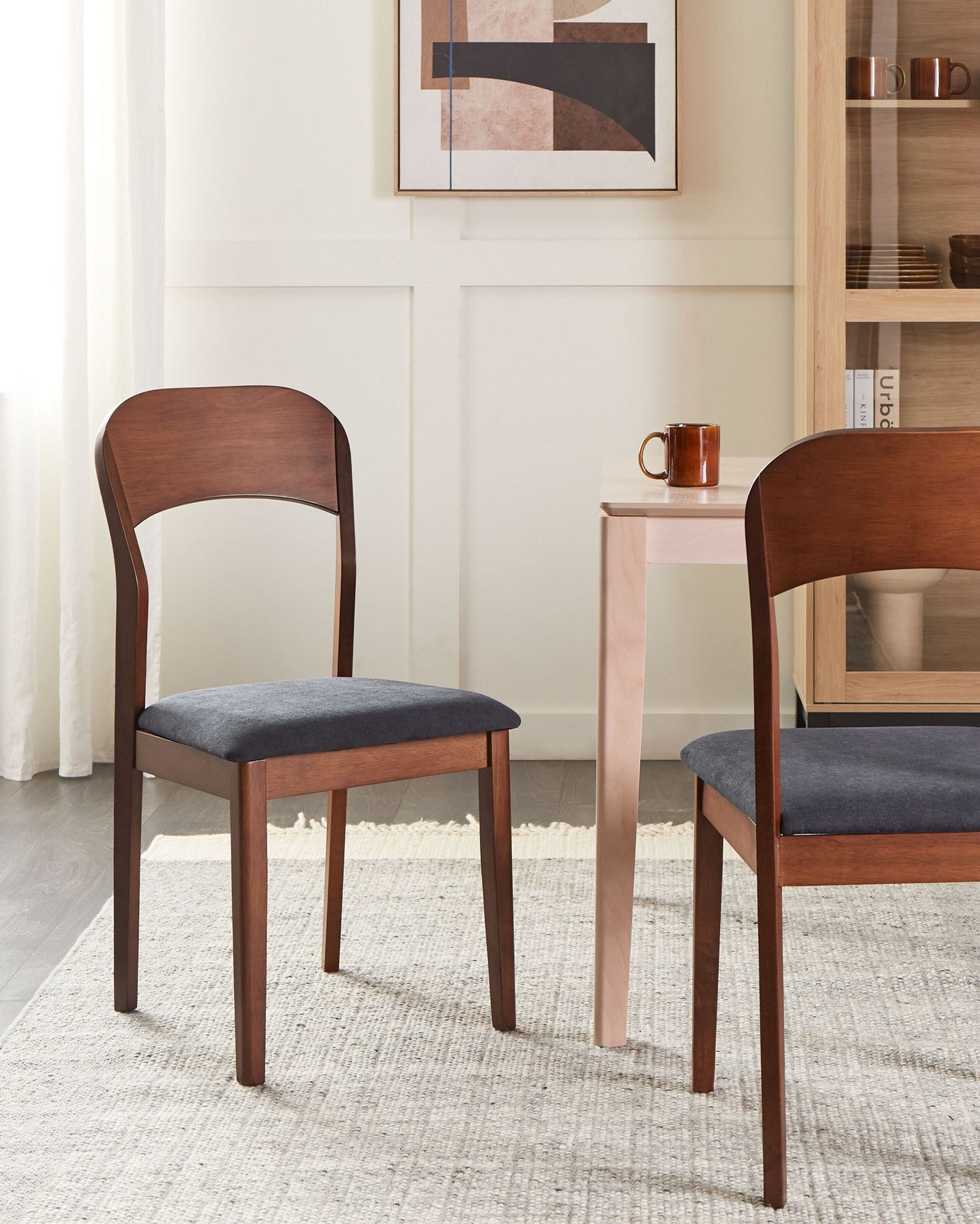 Esszimmerstuhl 2er Set ALVIN Holz Dunkelbraun