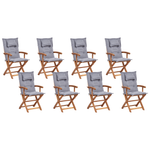 Gartenmöbel Set 8-Sitzer MAUI II inkl. Kissen Akazienholz Grau