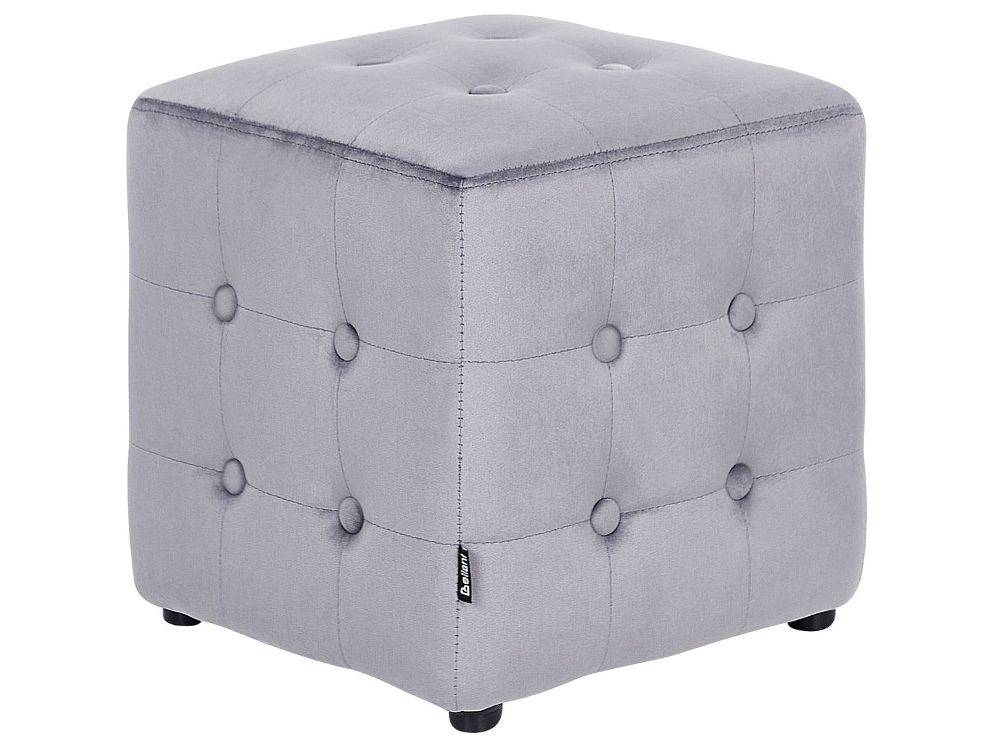 Pouf Samtstoff grau 36 x 36 cm WISCONSIN