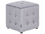 Pouf Samtstoff grau 36 x 36 cm WISCONSIN