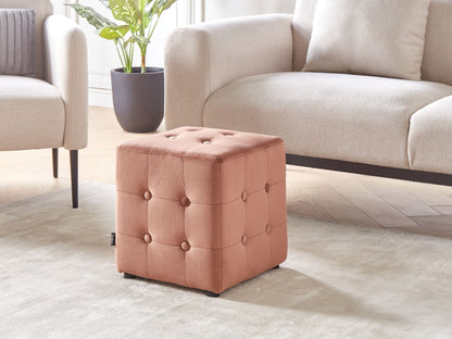 Pouf Samtstoff Pfirsich Rosa 36 x 36 cm WISCONSIN