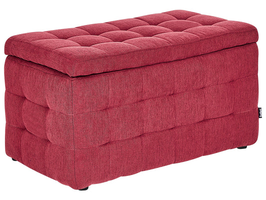 Aufbewahrungshocker MICHIGAN Stoff 74 cm 42 cm Rot